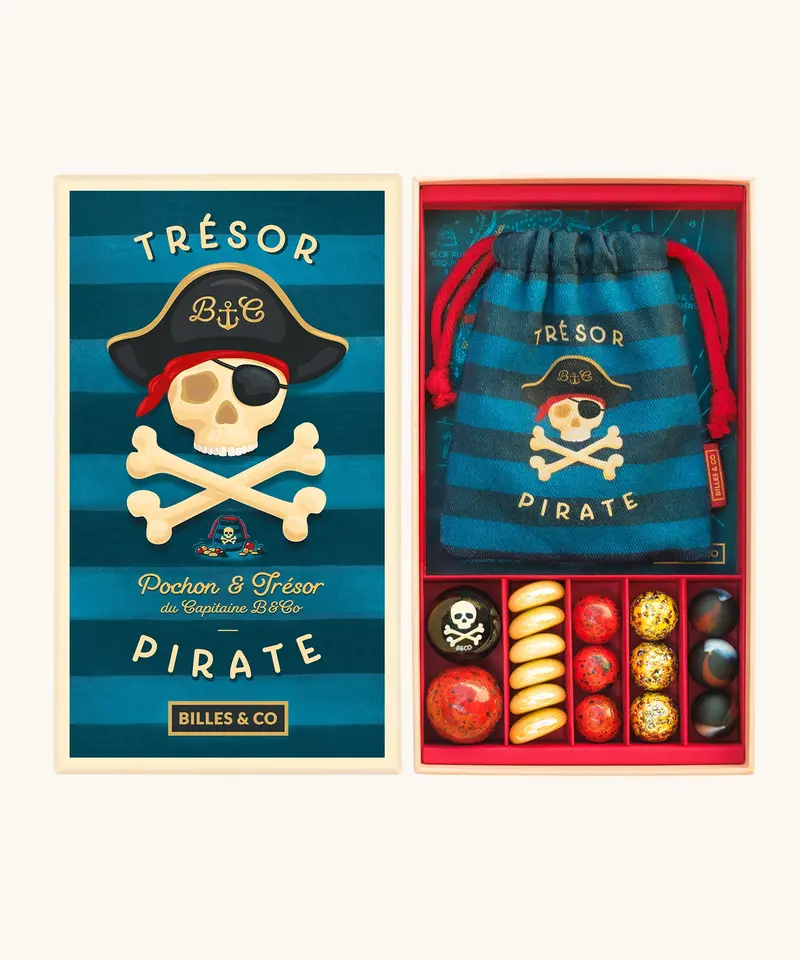 Billes & Co Pirate Treasure Pouch Marble Box - 17 Pack 1