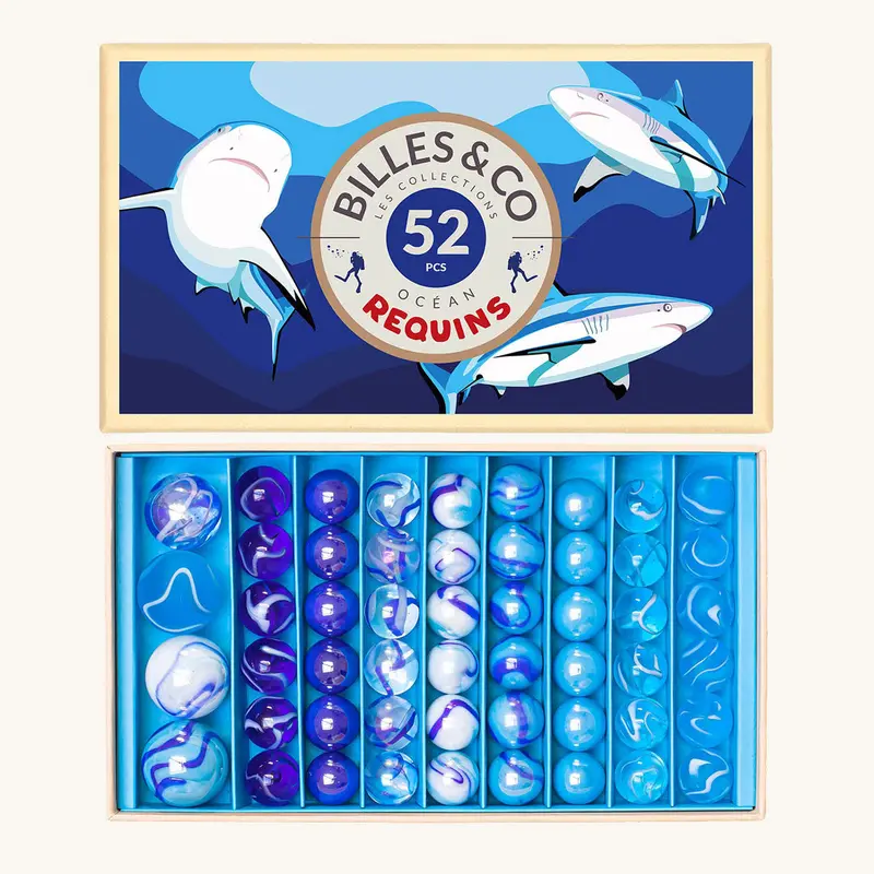 Billes & Co Shark Marbles Box - 52 Pack 1