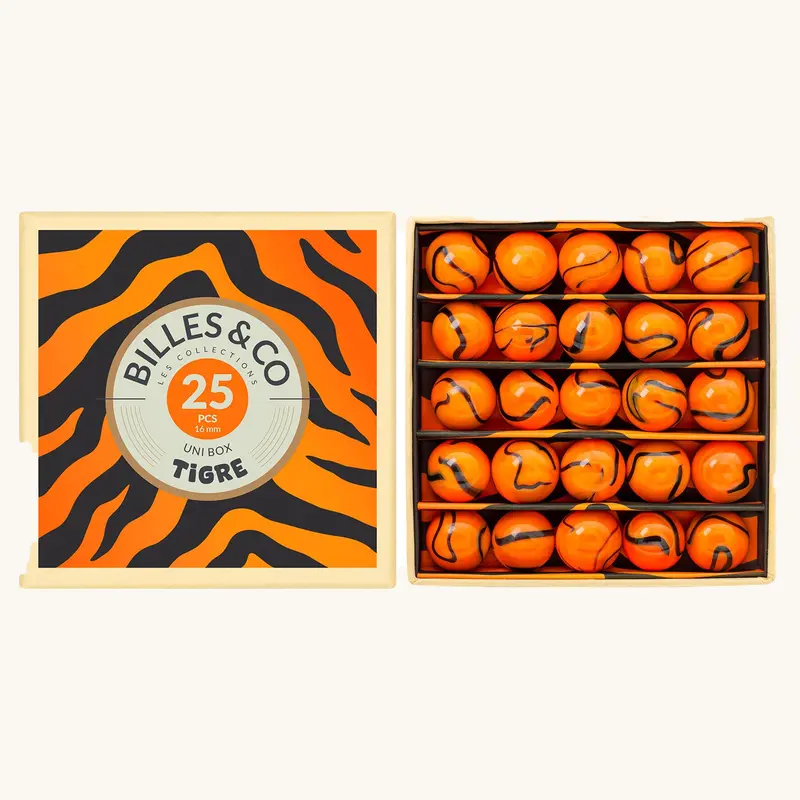Billes & Co Tiger Marbles Mini Box - 25 Pack 1