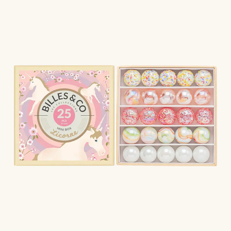 Billes & Co Unicorn Marbles Mini Box - 25 Pack 1