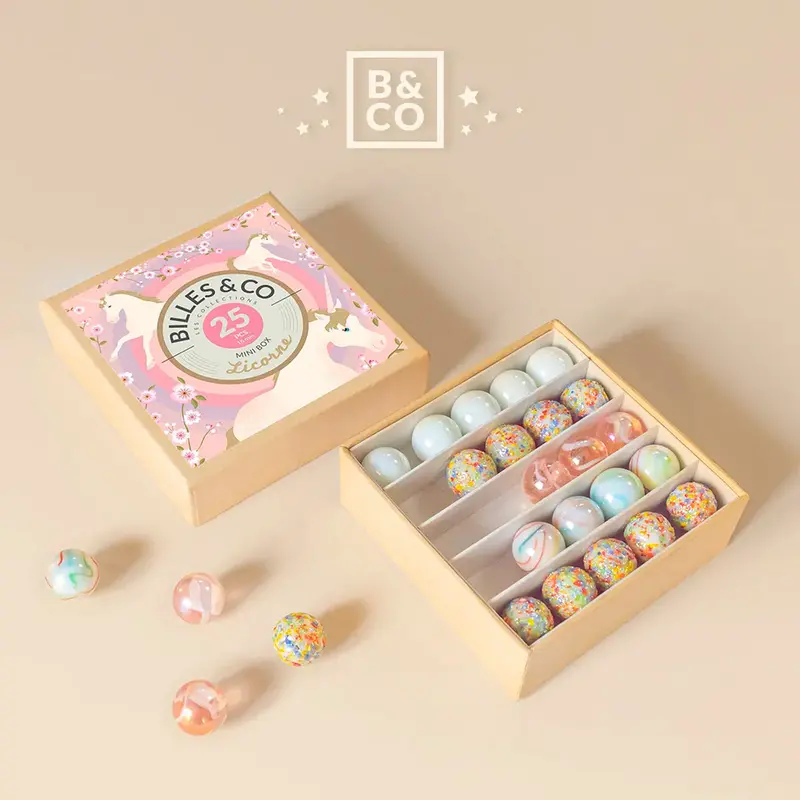 Billes & Co Unicorn Marbles Mini Box - 25 Pack 2