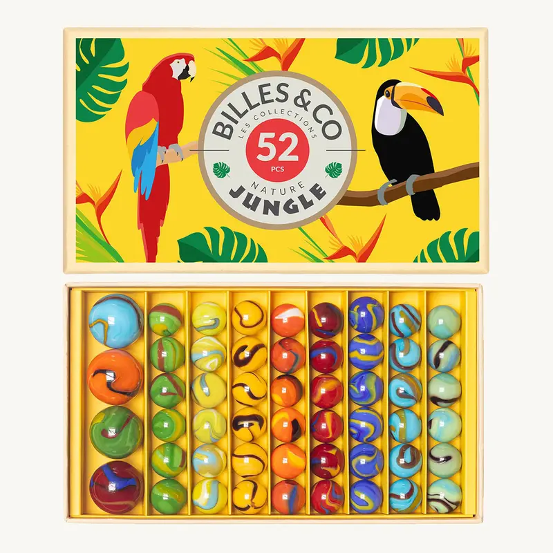 Billes & Co Yellow Jungle Marbles Box - 52 Pack 1