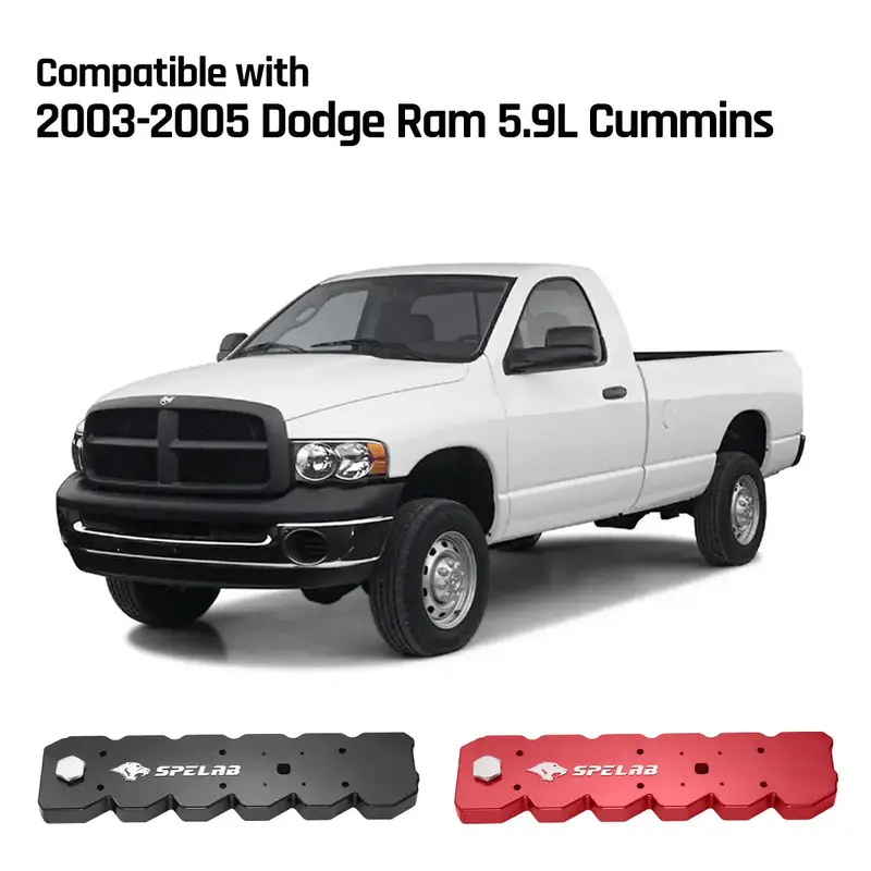 Billet Aluminum Valve Cover For 2003-2005 Dodge Ram 2500/3500 5.9L Diesel | Spelab 4