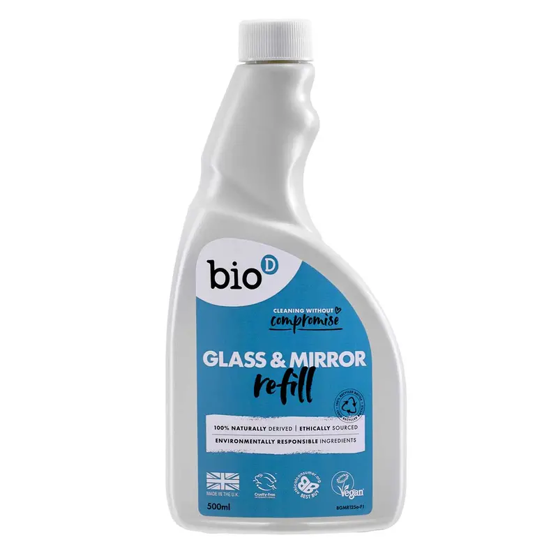 Bio-D Vegan Glass & Mirror Refill 500Ml 1