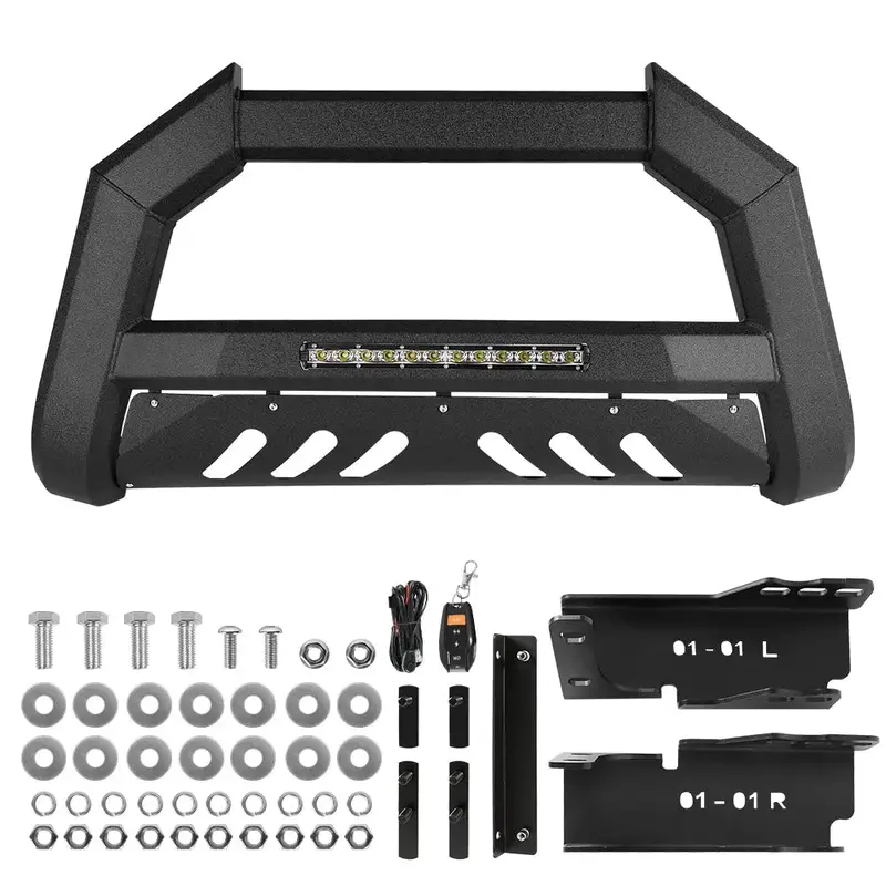 Black Bull Bar Led For 2007-2018 Chevy/Gmc 1500 Truck & Suv 1