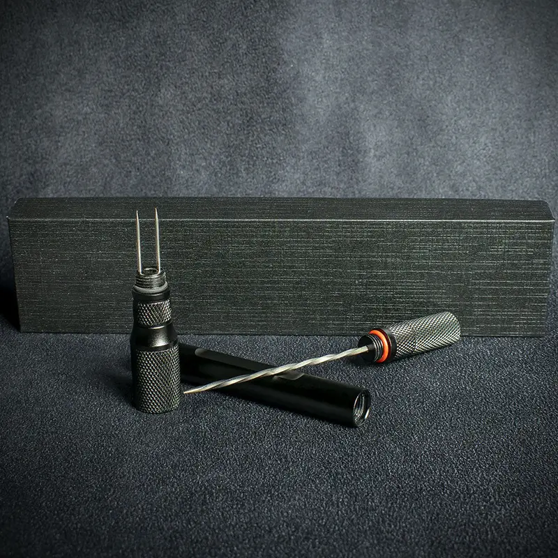 Black Titanium Cigar Drill Spike Nubber & Double Punch - Draw Enhancer Tool 2