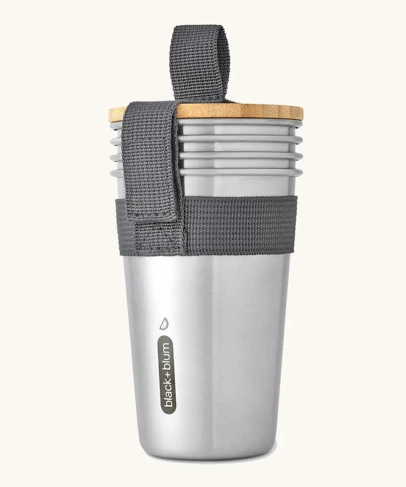 Black+Blum Stainless Steel Cup Set With Bamboo Lid 1