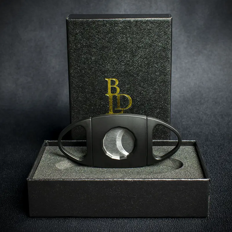 Bld Black Oval Double Blade Guillotine Cigar Cutter 1