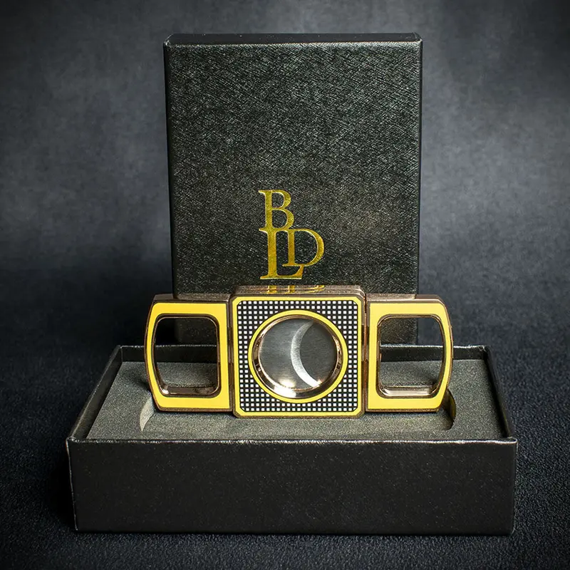 Bld Yellow & Black Double Blade Guillotine Cigar Cutter 1