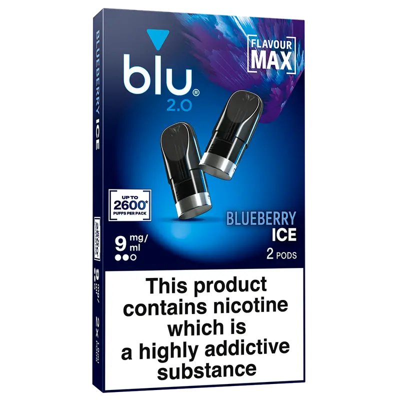Blu 2.0 Blueberry Ice Vape Pods 9Mg/Ml 2 Pack 1