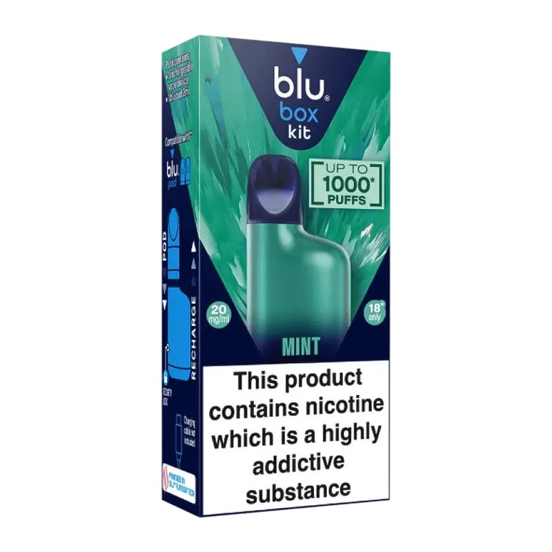 Blu Box Kit Recharchable Device + Mint Vape Pod 2Ml 20Mg/Ml Nicotine 1