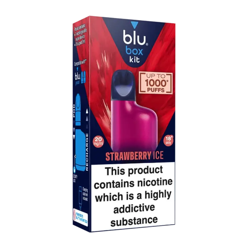 Blu Box Kit Recharchable Device + Strawberry Ice Vape Pod 2Ml 20Mg/Ml Nicotine 1