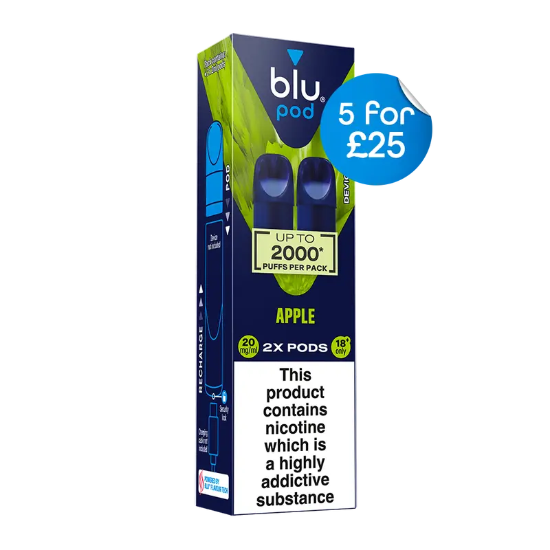 Blu Pre-Filled Replacement Vape Pods 20Mg/Ml 2 Pack - Apple 1