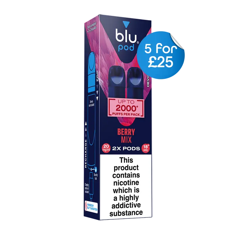 Blu Pre-Filled Replacement Vape Pods 20Mg/Ml 2 Pack - Berry Mix 1
