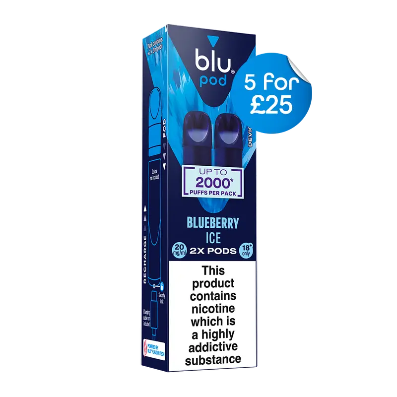 Blu Pre-Filled Replacement Vape Pods 20Mg/Ml 2 Pack - Blueberry Ice 1
