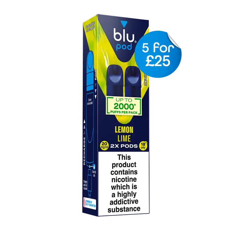 Blu Pre-Filled Replacement Vape Pods 20Mg/Ml 2 Pack - Lemon Lime 1