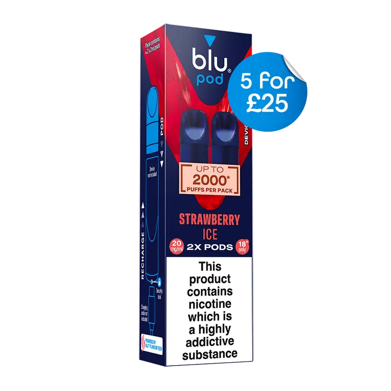 Blu Pre-Filled Replacement Vape Pods 20Mg/Ml 2 Pack - Strawberry Ice 1