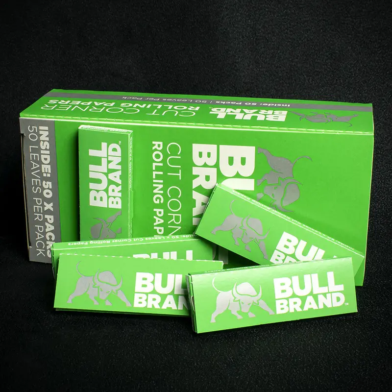 Bull Brand Green Cut Corners Rolling Papers - 50 Pack 1