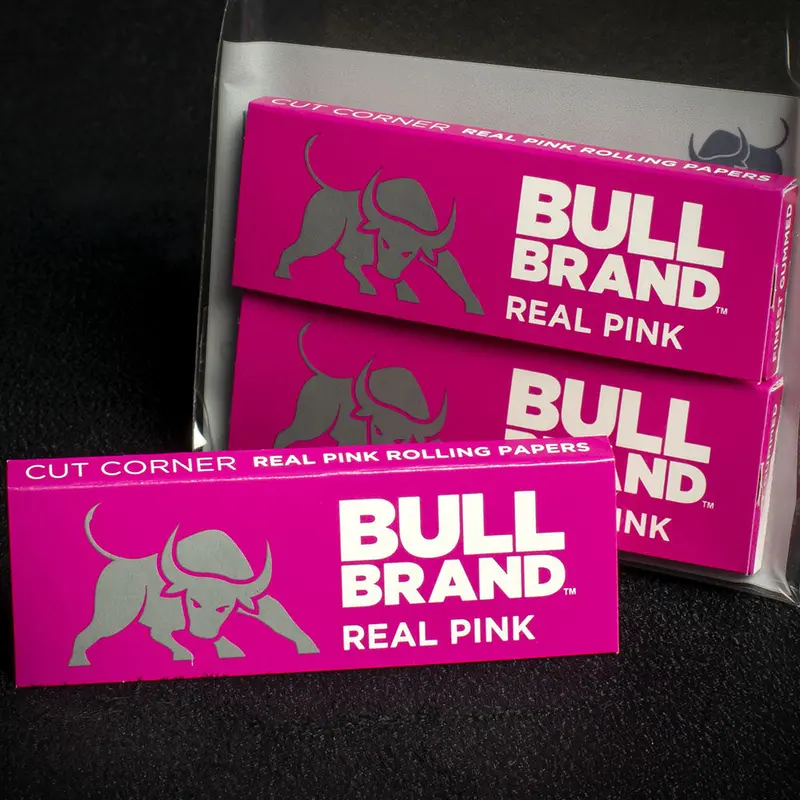 Bull Brand Pink Hemp Rolling Papers - Pack Of 3 2