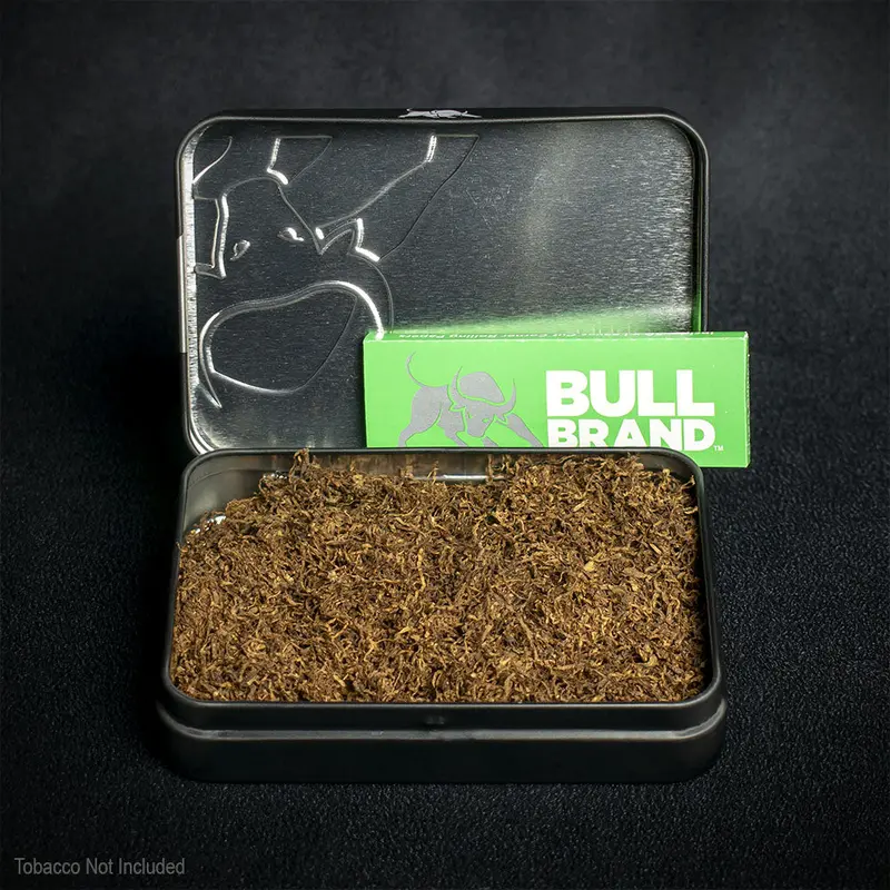 Bull Brand Tobacco Tin With Papers - Black 2