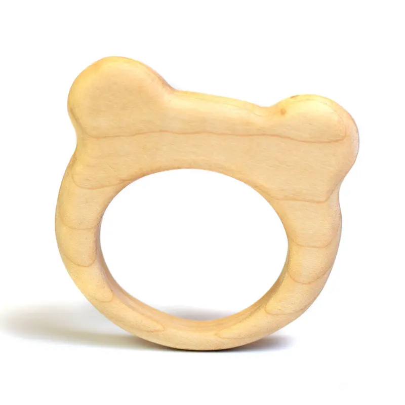 Bumbu Handmade Wooden Bear Baby Teether 1