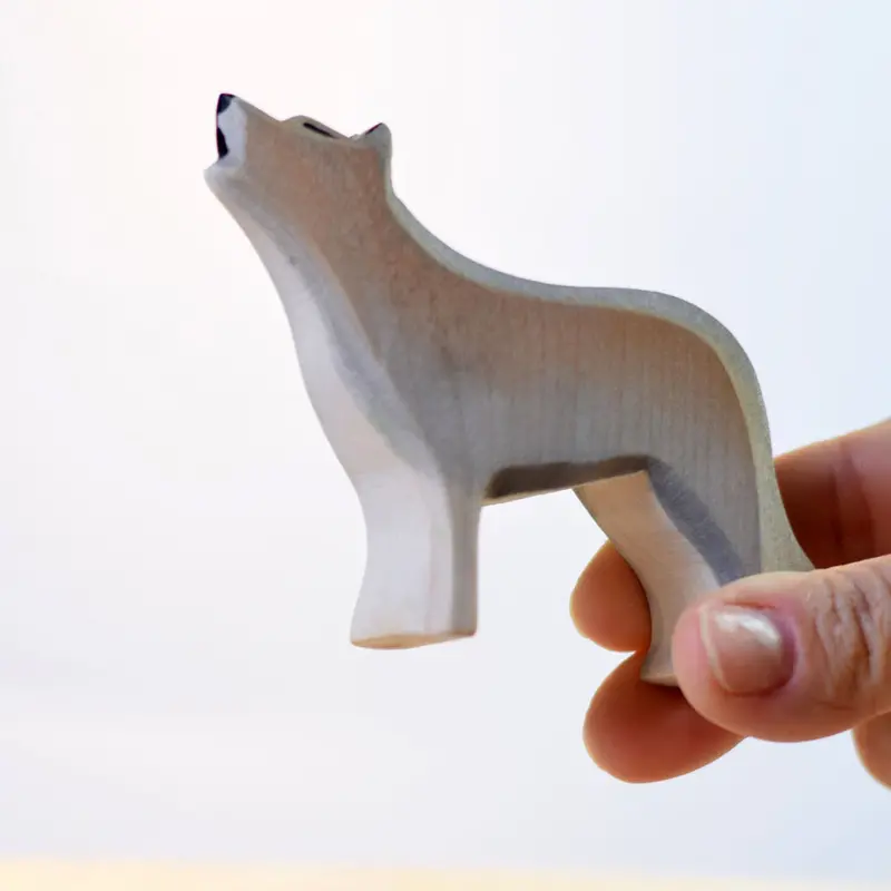 Bumbu Handmade Wooden Howling Wolf Toy 2