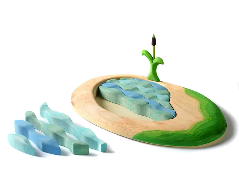 Bumbu Lake And Cattail Wooden Slotting Puzzle 2