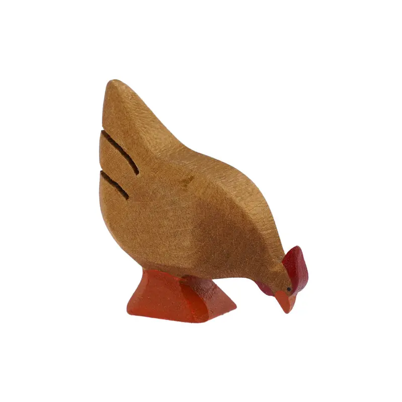 Bumbu Miniature Brown Wooden Hen 1