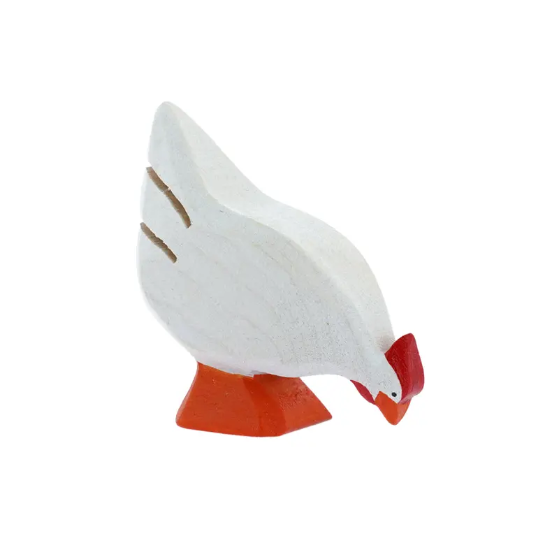 Bumbu Miniature White Wooden Hen 1