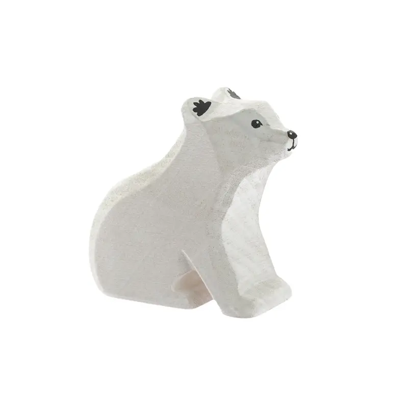Bumbu Small Sitting Wooden Polar Bear 1