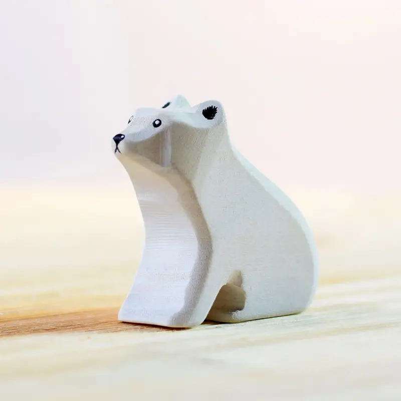 Bumbu Small Sitting Wooden Polar Bear 2