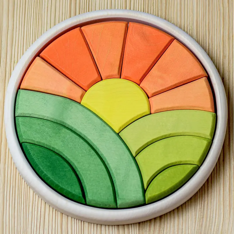 Bumbu Sunny Hill Round Wooden Puzzle 1