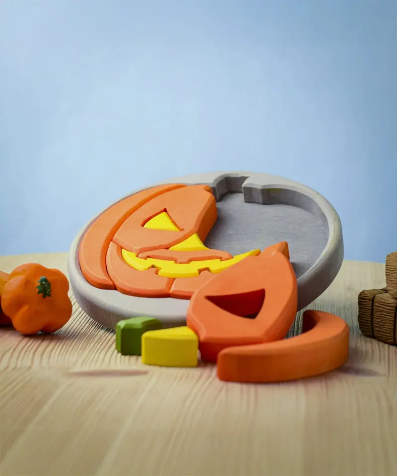 Bumbu Toys Halloween Pumpkin Puzzle - Grey 1