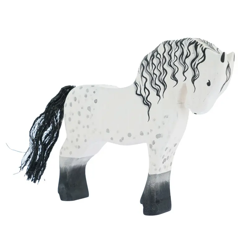 Bumbu White Wooden Horse Toy 1