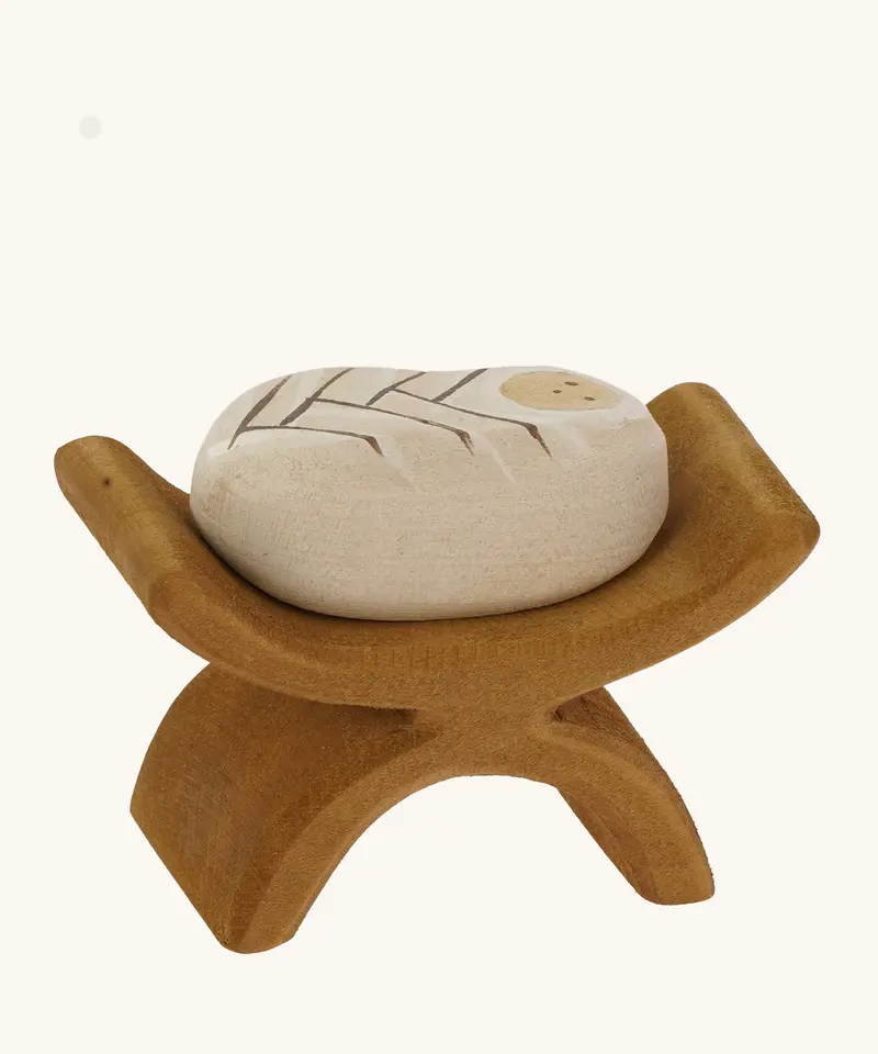 Bumbu Wooden Baby Jesus And Crib Nativity Figure 1