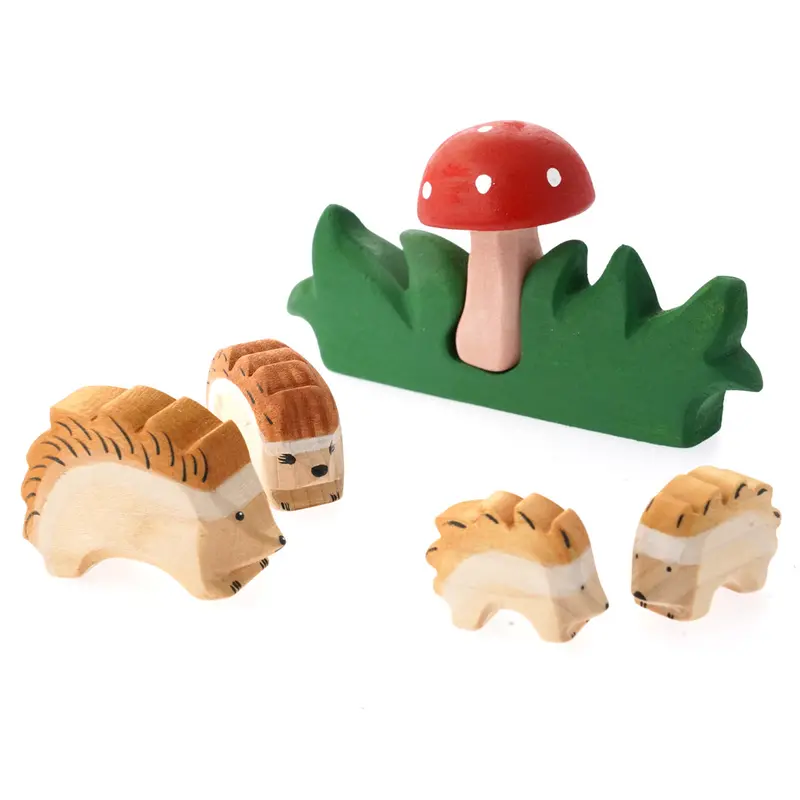 Bumbu Wooden Hedgehog And Mushroom Toy Set 1