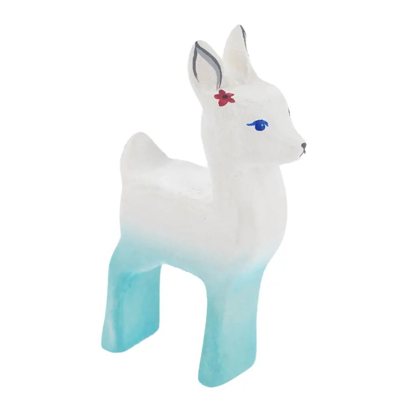 Bumbu Wooden White Fawn With Flower 1