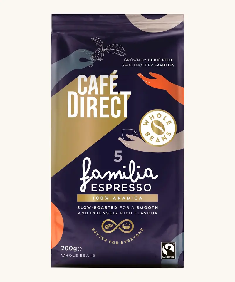 Cafédirect Familia Espresso Whole Bean Coffee 200G 1