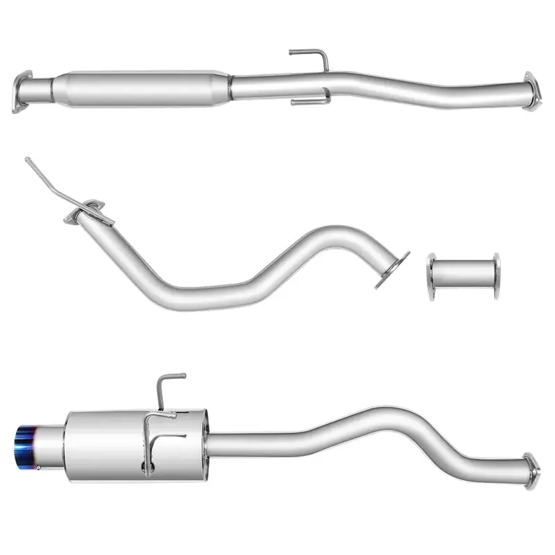 Catback Exhaust System For 1994-2001 Honda Acura Integra Gs/Rs/Ls 1.8L With 4 Inches Burnt Rolled Tip N1 Style 2
