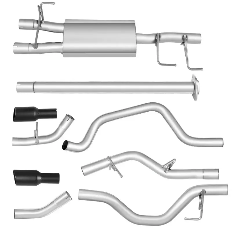 Catback Exhaust System For 2015-2020 Ford F150 2.7L 3.5L 5.0L 3-Inch W/ Black/Polished Muffler Tips 2