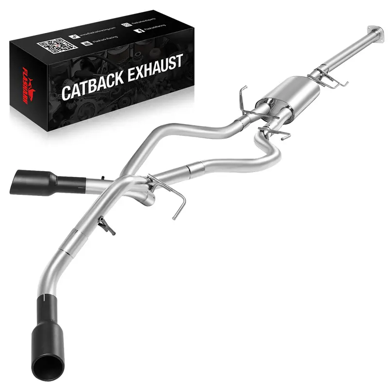 Catback Exhaust System For 2015-2020 Ford F150 2.7L 3.5L 5.0L 3-Inch W/ Black/Polished Muffler Tips 3