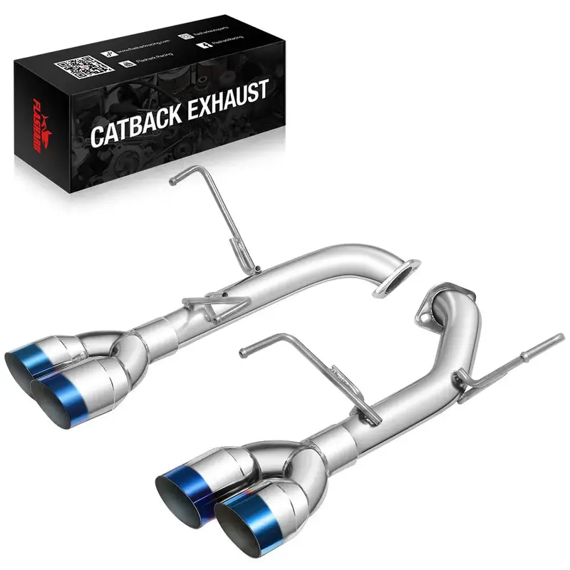 Catback Exhaust System For 2015-2021 Subaru Wrx / Sti, 4-Inch Quad Muffler Tips, N1 Style Burnt Tip 1