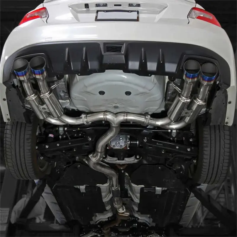 Catback Exhaust System For 2015-2021 Subaru Wrx / Sti, 4-Inch Quad Muffler Tips, N1 Style Burnt Tip 2