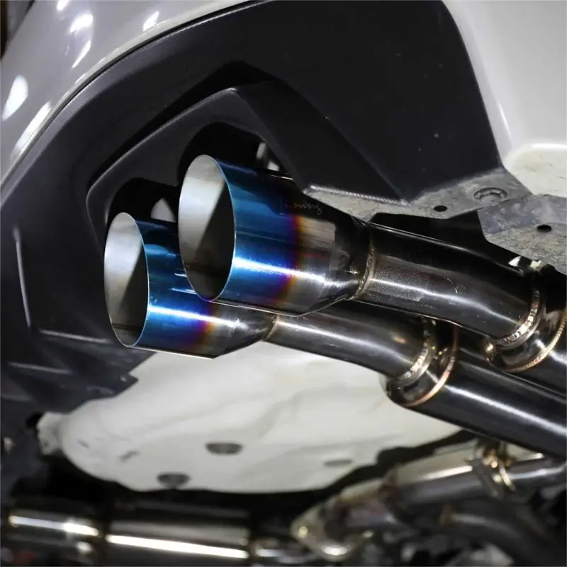 Catback Exhaust System For 2015-2021 Subaru Wrx / Sti, 4-Inch Quad Muffler Tips, N1 Style Burnt Tip 3