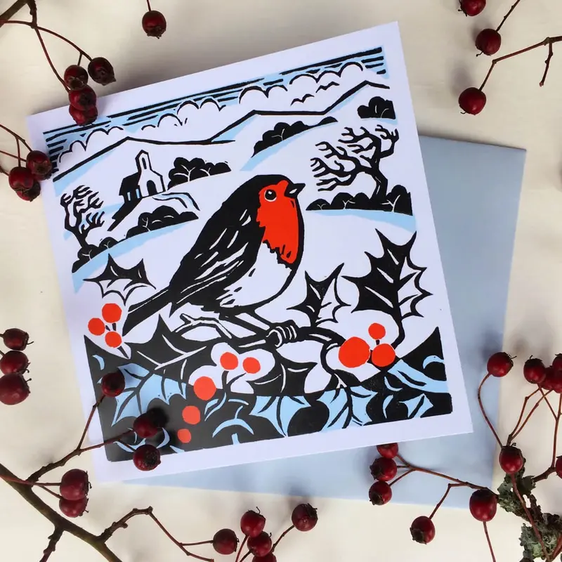 Christmas Robin Cards 5 Pack 1