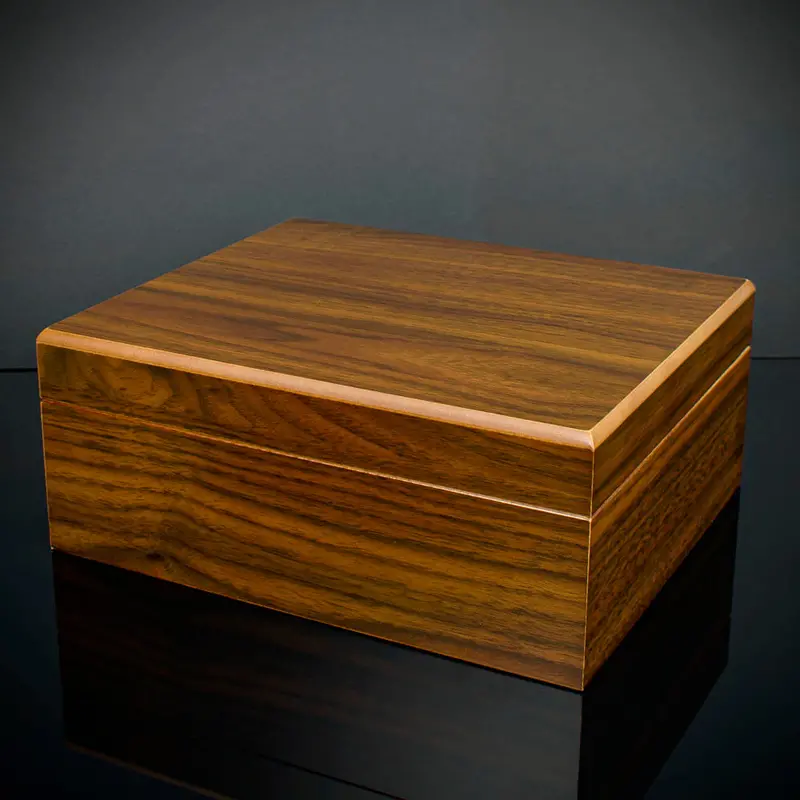 Cigar Humidor Walnut Veneer Hu16 - 25 Cigar Capacity 1