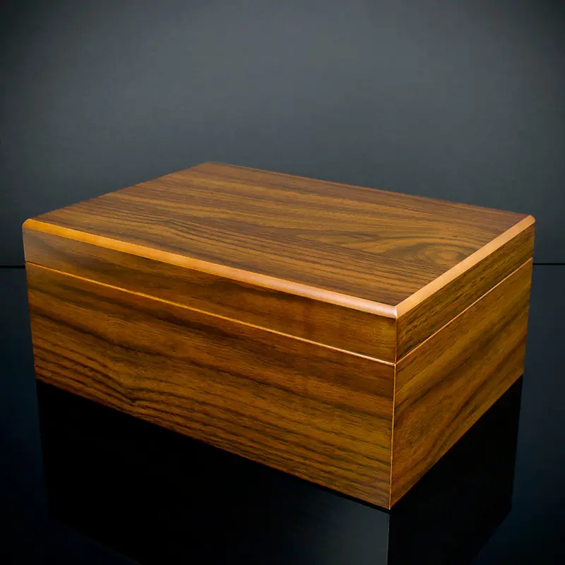 Cigar Humidor Walnut Veneer Hu17 - 50 Cigar Capacity 1