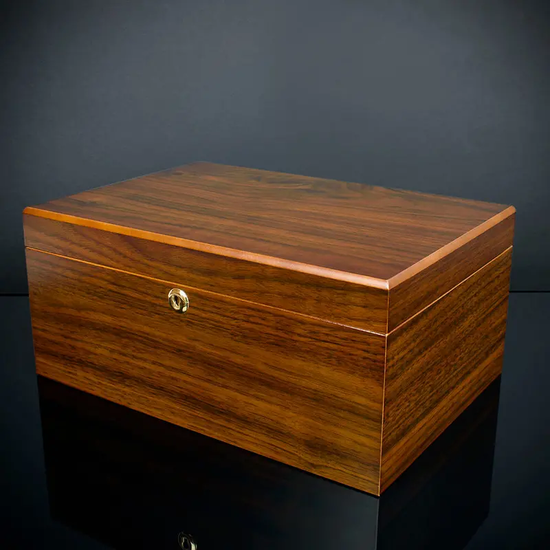 Cigar Humidor Walnut Veneer Hu18 - 75 Cigar Capacity 1