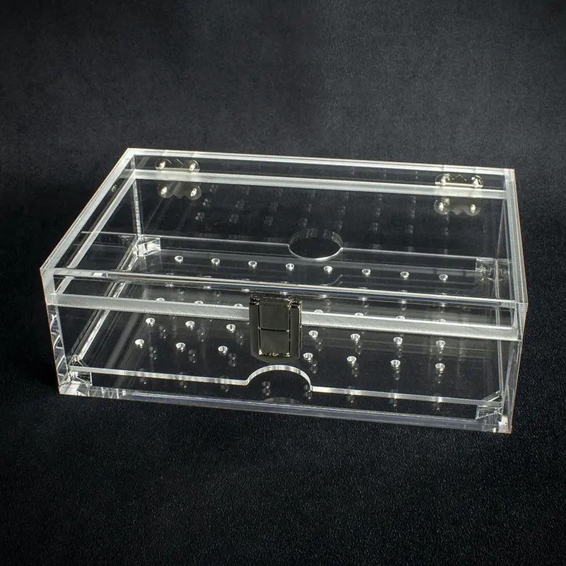 Clear Perspex Desk Top/Travel Cigar Humidor - 10 Cigar Capacity 2