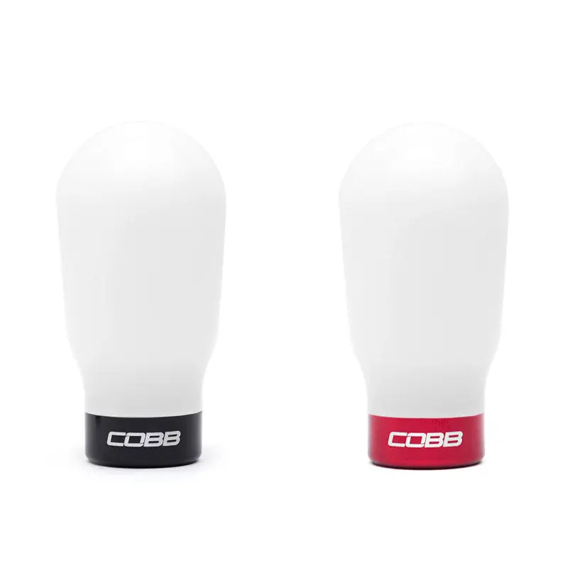 Cobb Subaru 6-Speed Tall Weighted Cobb Shift Knob - White (Incl. Both Red + Blk Collars) 2